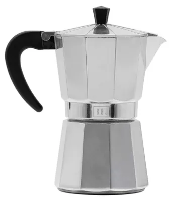 Espressokocher aus Aluminium, 6 Tassen, silber
