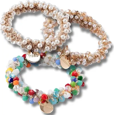 Immagine prodotto di Camerazar Set di elastici decorativi per capelli in cristallo 3 pezzi
