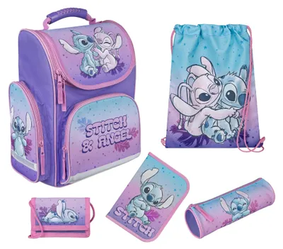 Produktbild von Schulranzen Disney Lilo & Stitch 5-teilig, Schultaschen Set Mädchen 1. Klasse
