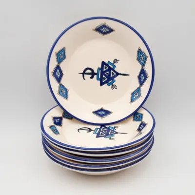 Obrázek produktu pro Sada 6 polévkových talířů Sahel Blue - D 24 cm