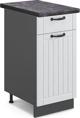 Produktbild von Küchenunterschrank Vicco Fame-Line Weiß Landhaus 40 cm , AP Anthrazit, Model 46458