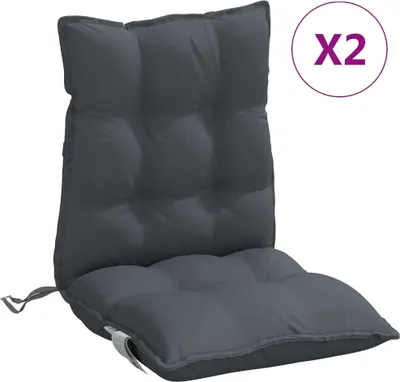 Produktbild von vidaXL Niedriglehner-Auflagen 2 Stk. Anthrazit Oxford-Gewebe