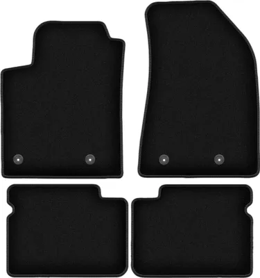 Image de Tapis de sol velours sur-mesure pour Fiat Bravo II (2007-2012, à hayon) noir, jeu 4 pièces, fixations