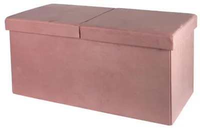 Klappbare Aufbewahrungsbox Samt Hocker 76x38x38 cm Rosa