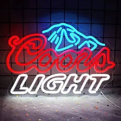 Produktbild von Coors Light Dimmbar LED Neon Schild für Männerhöhle Bier Bar Pub Wanddekoration Kindergeschenk, 40x27cm