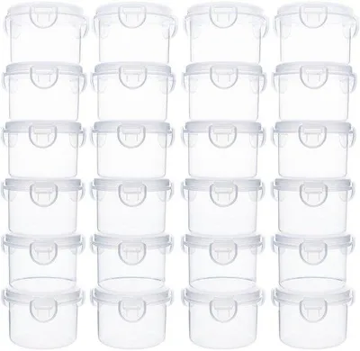 Immagine prodotto di Set di misurini per alimenti per bambini in plastica senza BPA, 24 pezzi, adatti al microonde e al congelatore, 200 ml