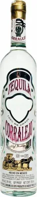 A clear studio shot of a bottle of Corralejo Tequila.