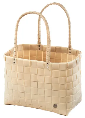 Produktbild von Kobolo ShopperTasche BEZ aus PE geflochten mit PolyurethanHenkeln beige - Shoppingbag Einkaufstasche Freizeittasche Henkeltasche Handtasche Beutel Bag Taschen