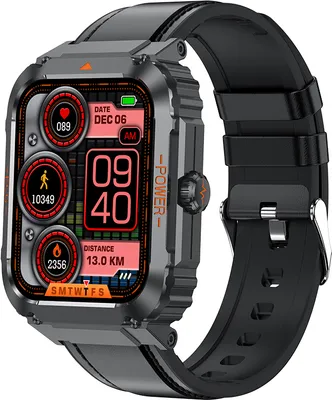 A smartwatch is displayed against a white background.
