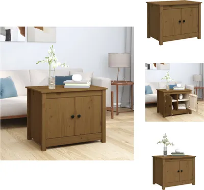 Produktbild von vidaXL Couchtisch Honigbraun 71x49x55 cm Massivholz Kiefer -  Couchtische