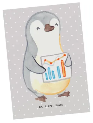 Produktbild von Mr. & Mrs. Panda Postkarte Finanzcontroller Herz - Grau Pastell - Geschenk, Ansichtskarte, Ansichtskarten, Postkarten, Grußkarte, einzelkarte