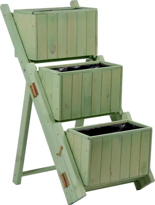 Produktbild von dobar Ausklappbare Pflanztreppe mit 3 Pflanzkästen mintgrün