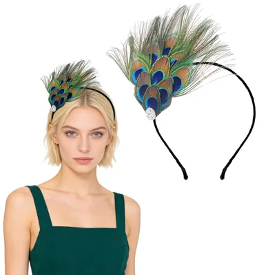 Productafbeelding van Elegante Hoofdband met Pauwveren voor Vrouwen