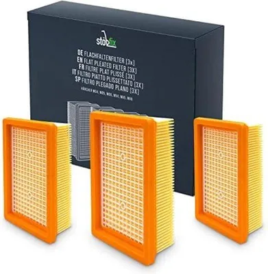 Image de Lot de 3 filtres pour aspirateur : filtres plats et plissés