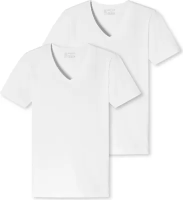 Produktbild von Schiesser Herren T-Shirt, weiß, 6er-Pack, V-Ausschnitt, 95% Baumwolle, 5% Elasthan, angenehm weicher Single Jersey, 95/5, ideal unter Hemden