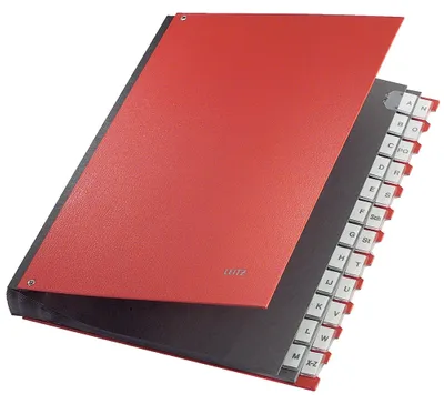 Image de Leitz 5924-00-25 5924 Classeur à levier A-Z - 24 compartiments, PP, rouge