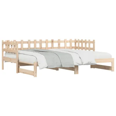 Image de vidaXL Lit de jour extensible 2x(80x200) cm Pin massif
