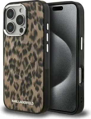 Produktbild von Karl Lagerfeld IML Leopardenmuster MagSafe Apple iPhone 16 Pro Max braun