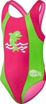 Produktbild von BECO SEALIFE Mädchen Kinder Badeanzug Schwimmanzug Einteiler Größe 104 pink/grün UV50+