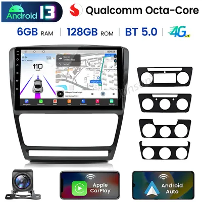 Immagine prodotto di Autoradio CarPlay Android Auto per Skoda Octavia (2008-2013) - Processore Octa-Core ad alte prestazioni, 6+128GB, GPS, Bluetooth, Touchscreen