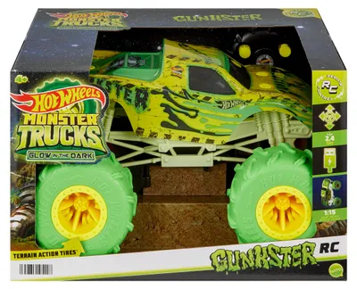 Immagine prodotto di Hot Wheels Monster trucks Gungster fosforescente 1:15 HTP15