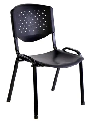 Produktbild von Bürostuhl Konferenzstuhl Besucherstuhl schwarz LxBxH 48 x 54 x 79 cm Stapelstuhl Metallrahmen stabil Sitzfläche Kunststoff