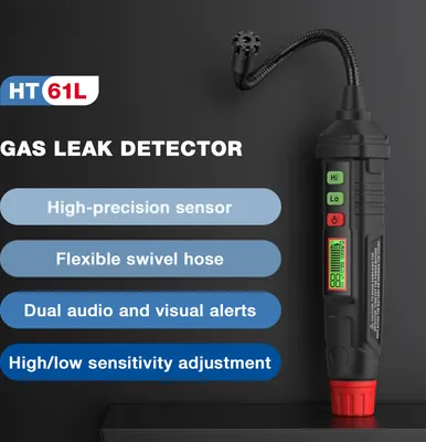 Obrázek produktu pro HABOTEST HT61L Ruční detektor úniku plynu Metan Tester hořlavých plynů Přenosný analyzátor koncentrace plynů s digitálním displejem Multifunkční měřicí nástroje Zvukový alarm