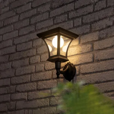 Obrázok produktu pre GLOBIZ LED solárne svietidlo – nástenné – 21 x 21 cm – 8 LED – čierne – teplá biela