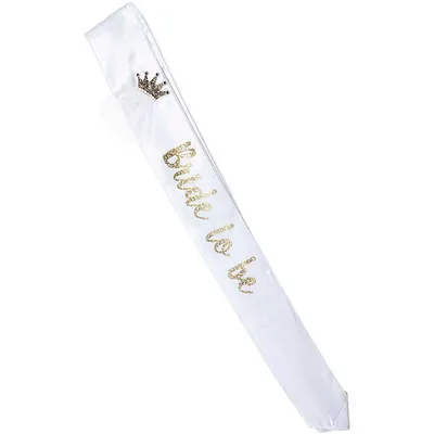 Produktbild von Junggesellinnenabschied Schärpe Bride to be Weiß/Gold