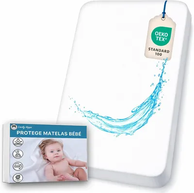 Imagen del producto de Protector impermeable y transpirable para colchón, de 55 x 90 cm, para cuna