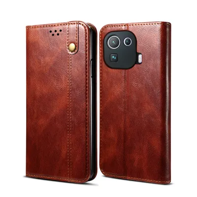 Obrázek produktu pro Pouzdro pro Xiaomi Mi 11 Pro, kožené flip pouzdro peněženka s funkcí stojánku červené