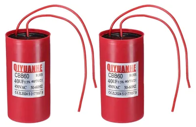 Imagen del producto de Condensador de funcionamiento de 40 µF, AC 450 V, 98 x 170 mm, paquete de 2 unidades