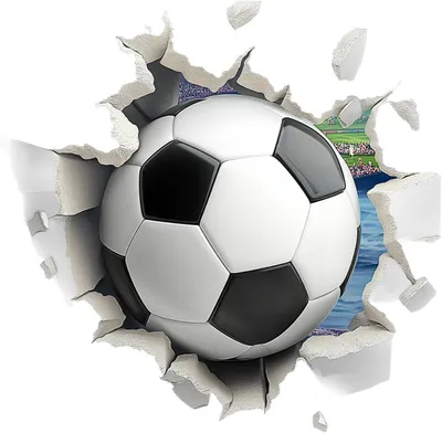 Produktbild von Wandtattoo Fußball Durchbruch, 60 x 60 cm, für Kinderzimmer, Jungen Dekoration