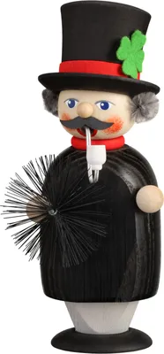 Produktbild von Seiffener Volkskunst Räuchermännchen Schornsteinfeger - Größe ca. 15cm, für Räucherkerzen Größe M (Standard) - 12251