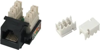 Image de XtendLan Prise Keystone RJ45, CAT5e, UTP, avec capuchons anti-poussière, noir