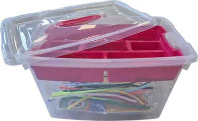 Produktbild von Hobby-Aufbewahrungsbox - 22L - rosa - 29 x 45 x 28 cm - mit Einlegeboden - Aufbewahrung von Bastelma