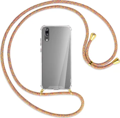 Produktbild von Handykette Backcover-Schutzhülle mit Band (Metall goldfarben) für Huawei P20 - Rainbow