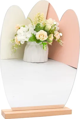 Image de Miroir Décoratif Sans Cadre 24cm Miroir de Vénité Miroir de Maquillage Décoration d'Intérieur pour Chambre à Coucher
