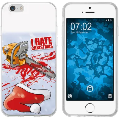 Produktbild von PhoneNatic Case kompatibel mit Apple iPhone 6 Plus / 6s Plus Silikon-Hülle X Mas Weihnachten Hate X-Mas M8
