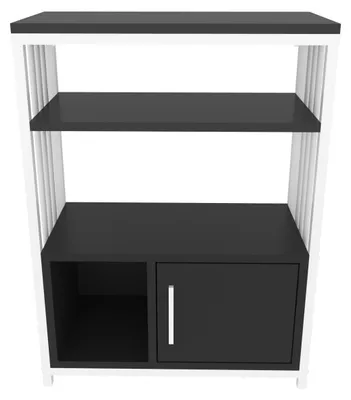 Bücherregal Anthrazit/Weiß, 60x80x29,6 cm, Melamin