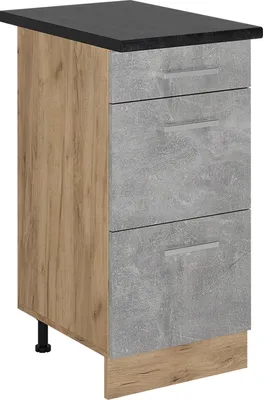 Immagine prodotto di Mobiletto base per cucina Vicco R-Line Calcestruzzo 40 cm con cassetti, PL Antracite, Model 53565