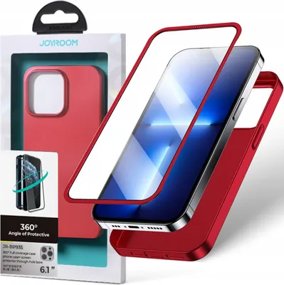 Produktbild von Joyroom Fall Fall Abdeckung+Glas für Iphone 13 Pro Max Rot