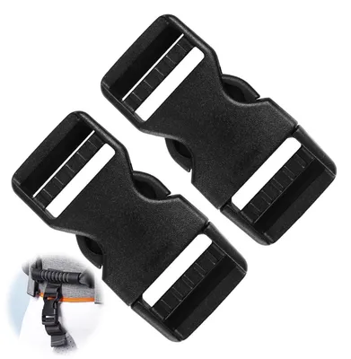 Produktbild von 2 Stück Steckschnalle 25mm Beidseitig Verstellbar Kunststoff Schwarz