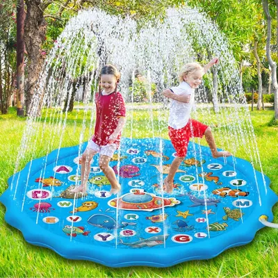Produktbild von Wasserspritzmatte für Kinder, 170 cm, bunte Spielmatte für den Garten