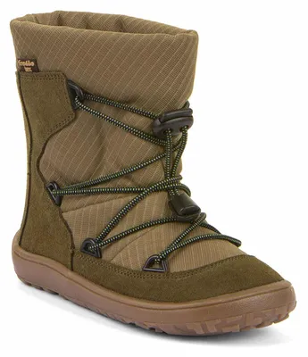 Produktbild von Froddo FroddoTex Barefoot Track Wool Kinder Wasserdichte Barfußstiefel mit Wollfutter Olive, G3160251-2 - Gr. 25
