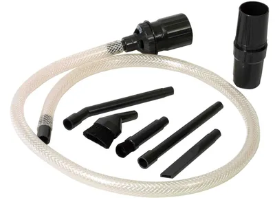 Image de Variant PC Kit de nettoyage avec tuyau de 90 cm, 5 accessoires : 2 pinceaux, 1 rallonge, 1 angle, 1 mini suceur à fentes, universel