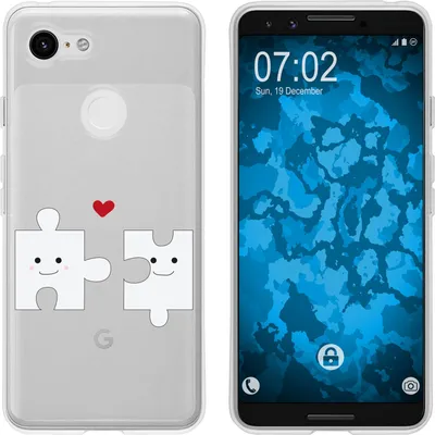 Produktbild von PhoneNatic Case kompatibel mit Google Pixel 3 Silikon-Hülle in Love Herz M1