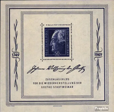 Produktbild von Briefmarken Sowjetische Zone (All.Bes.) 1949 Mi Block6 (kompl.Ausg.) Ersttagssonderstempel gestempelt Goethe