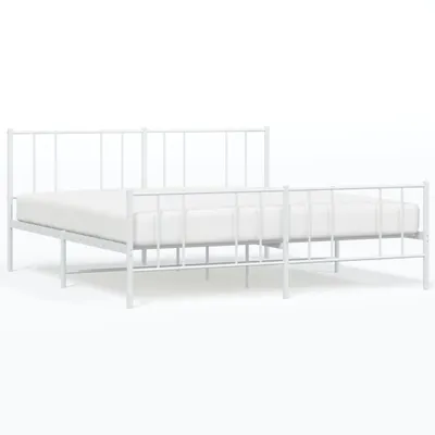 Immagine prodotto di vidaXL Struttura letto con testiera e pediera in metallo bianco 200x200 cm
