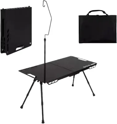 Produktbild von Campingtisch - Außentisch - Außentisch - Höhenverstellbar - 80x40cm - Schwarz